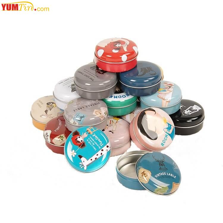 colorful lip balm tin box