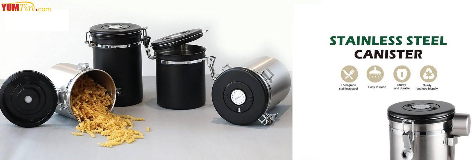 airtight stainless steel coffee container