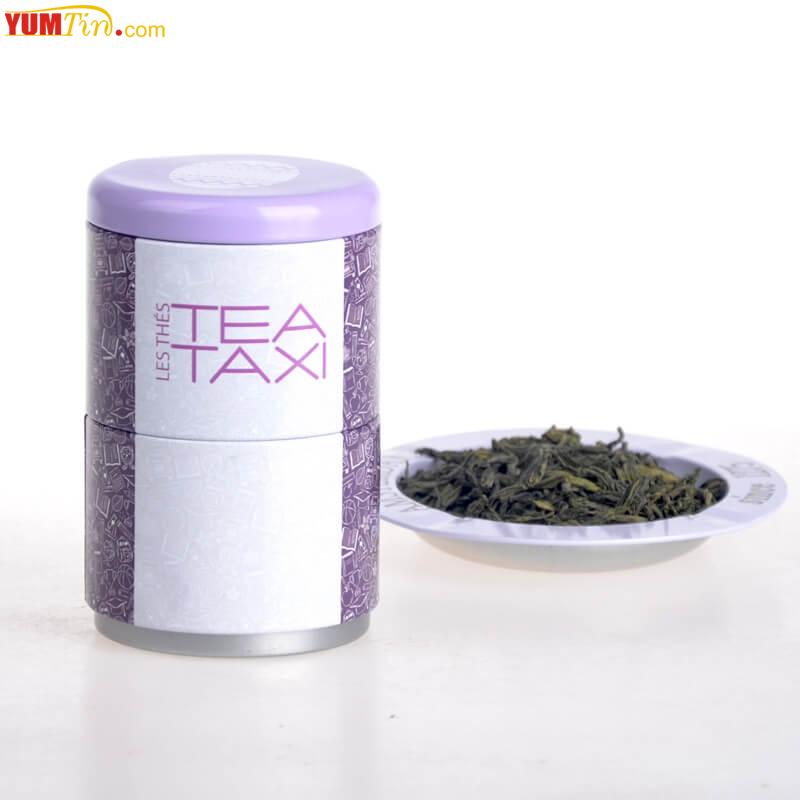 metal stackable tea tin box