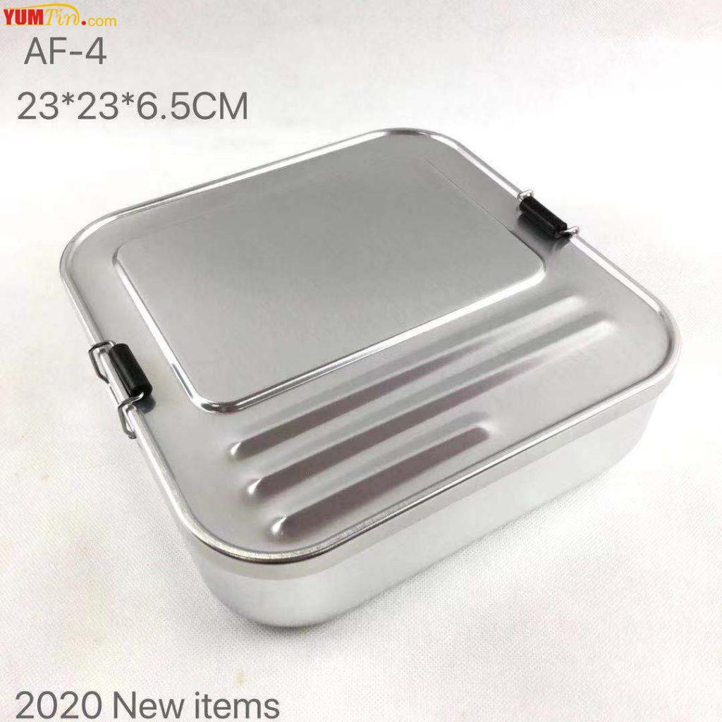 empty aluminum lunch box